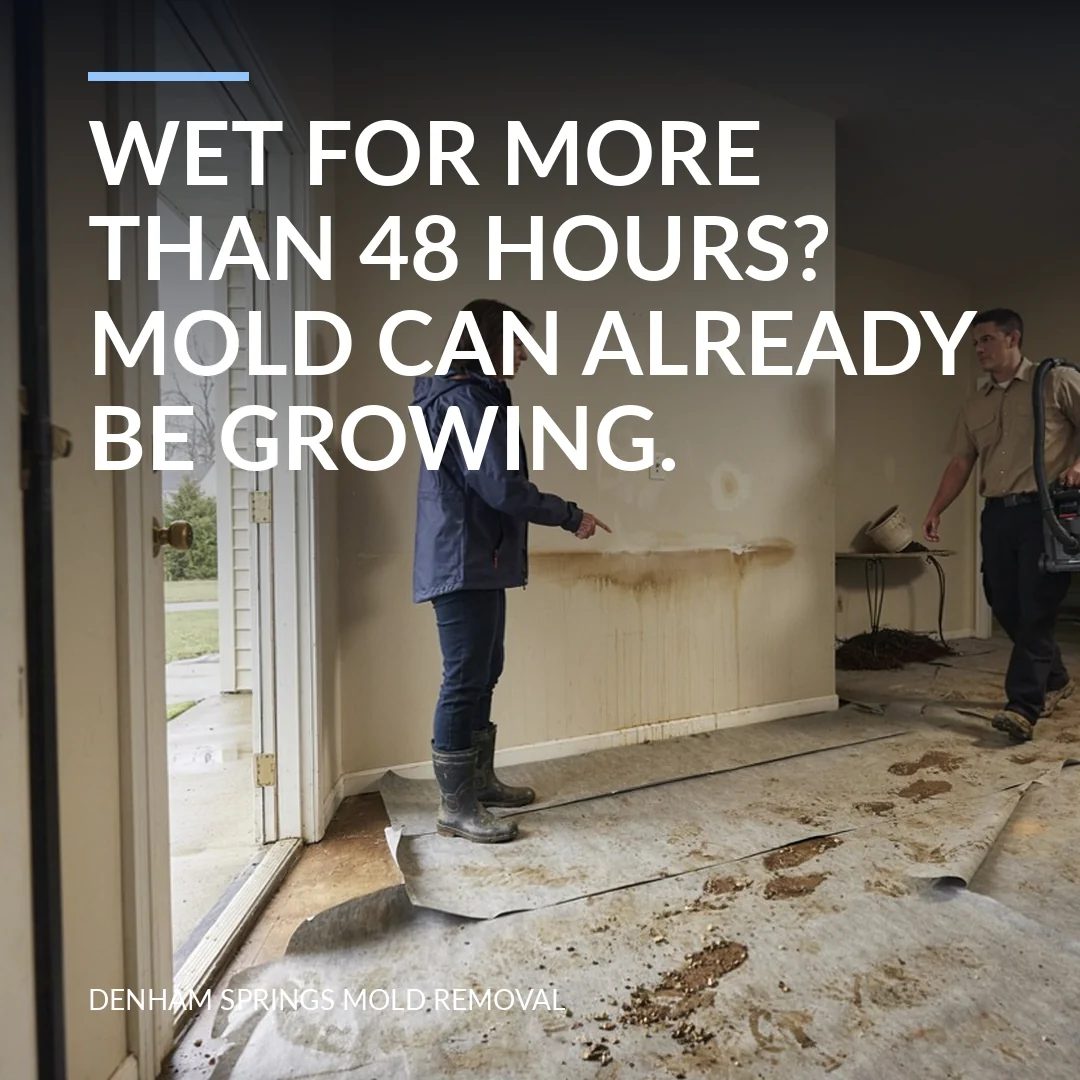 Wet for more than 48 hours? Mold can already be growing.